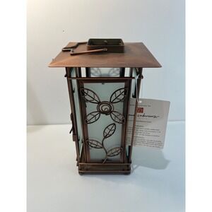 NEW Vtg Home Interiors Bronze Lantern‎ Floral Candleholder Indoor Outdoor Decor
